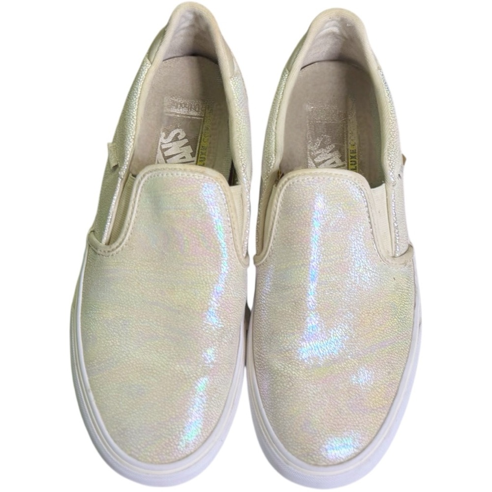 Women’s Vans Asher Slip On Shoe Lot - Black Blue Checkered & Pearl Size 10-11 - Picture 12 of 16